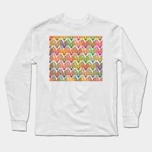 Multicolor Cardigan Corgi Face Pattern - version two Long Sleeve T-Shirt